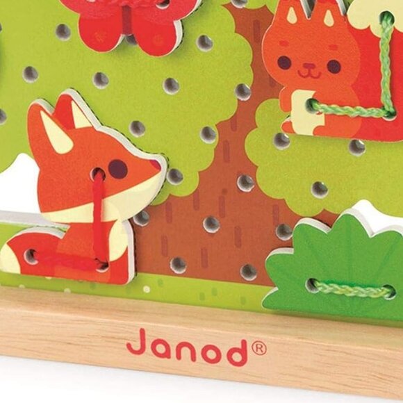 Janod Wooden Lace-up Tree -Hand-Eye Coordination Toy For Age 3+ New in Box - Picture 14 of 15